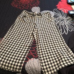 LOFT Black and White Checkered Capris